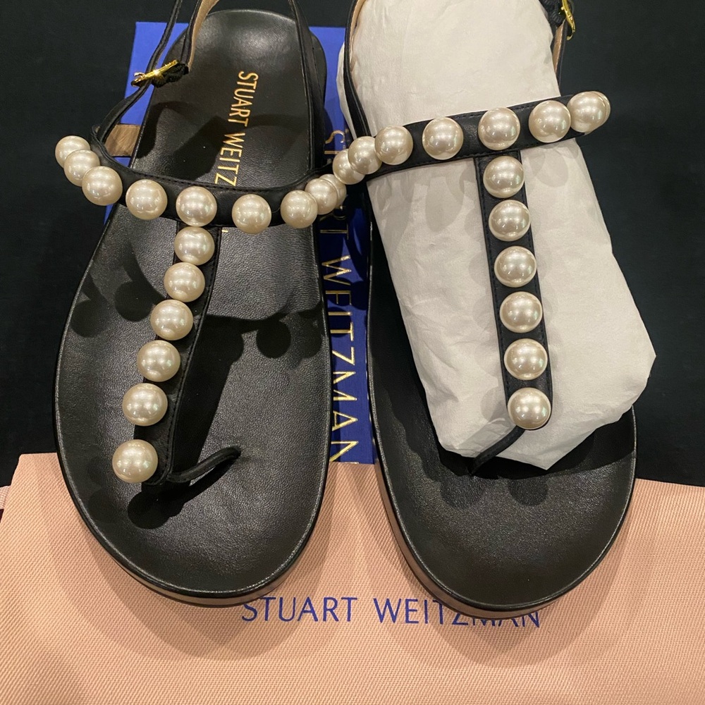Brand new Stewart, Weitzman, Goldie, pearl leather sandals! - Picture 3 of 4